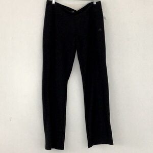 Adidas Low Rise Flare Leg Pull on Black Athletic Pants Climalite Sports Gym Yoga